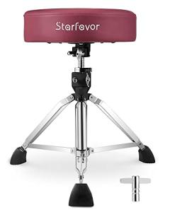 Starfavor Adjustable Drum Throne, Padded Seat with Anti-Slip Feet
