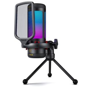 TONOR USB Gaming Mic with RGB Modes & Mute