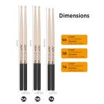 American Hard Maple Drumsticks with Anti-Slip Grip