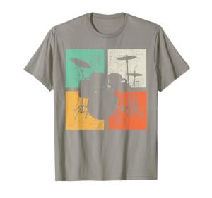 Vintage Retro Drum Set T-Shirt for Drummers