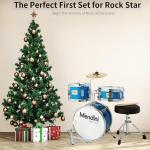 Mendini Kids 3-Piece Junior Drum Set - Sky Blue