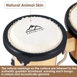 EastRock Tunable Wood and Metal Bongo Drum Set
