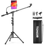TONOR Microphone Stand with Tablet Holder and Phone Clamp