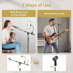 TONOR Microphone Stand with Tablet Holder and Phone Clamp