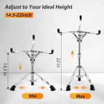 Adjustable Snare Drum Stand with Stick Holder