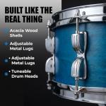 Kids 3-Piece Blue Drum Set with Throne & Cymbal