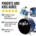 Kids 3-Piece Blue Drum Set with Throne & Cymbal