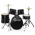 5-Piece Full Size Beginner Drum Set - Black