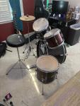 CB Drums 5-Piece Acoustic Drum Set Black Burgundy