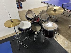 5-Piece Drum Set with Toms, Snares, and Cymbals