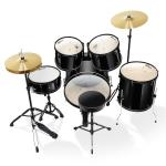 5-Piece Full Size Beginner Drum Set - Black