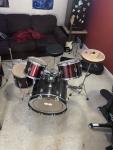 CB Drums 5-Piece Acoustic Drum Set Black Burgundy