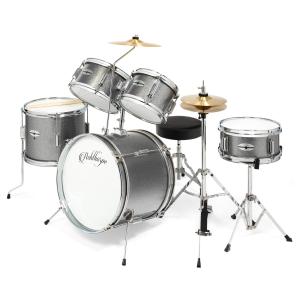 5-Piece Junior Drum Set with Brass Cymbals