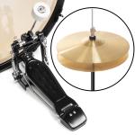 5-Piece Silver Adult Drum Set with Stool