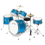 5-Piece Junior Drum Set with Brass Cymbals