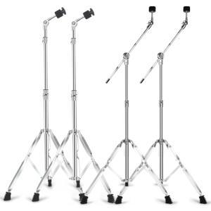 Cymbal Stand Set: 2 Straight & 2 Boom