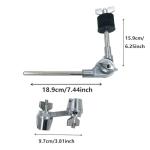 TUOREN Adjustable Dual Drum Clamp Cymbal Arm