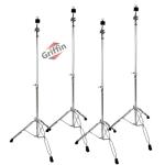 Griffin Double Braced Cymbal Stand Set - 4 Pack