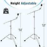 EASTROCK Adjustable Boom Cymbal Stand for Drummers