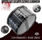 14x8 Heavy Duty Steel Snare Drum - Metallic Silver