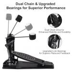 Heavy-Duty Double Bass Drum Pedal - Adjustable Kick