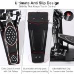 Heavy-Duty Double Bass Drum Pedal - Adjustable Kick