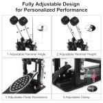 Heavy-Duty Double Bass Drum Pedal - Adjustable Kick