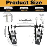 Double Bass Drum Pedal with Adjustable Beater & Tension
