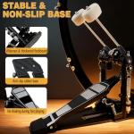 Double Bass Drum Pedal with Adjustable Beater & Tension