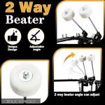 Double Bass Drum Pedal with Adjustable Beater & Tension