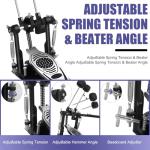 Heavy-Duty Double Bass Drum Pedal with Adjustable Beater