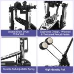 Heavy-Duty Double Bass Drum Pedal with Adjustable Beater