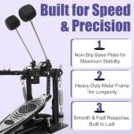 Heavy-Duty Double Bass Drum Pedal with Adjustable Beater