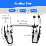 Adjustable Double Bass Drum Pedal with Drum Key