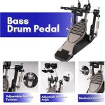 Double Bass Drum Pedal with Adjustable Beater & Bag