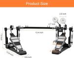 Adjustable Twin Kick Double Bass Drum Pedals