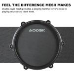 AODSK Electric Drum Set with Mesh Pads and MIDI