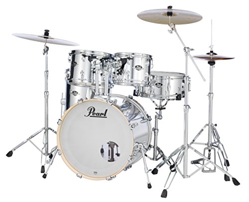 Pearl Export 5-Piece Drum Set in Mirror Chrome
