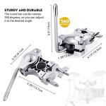 Facmogu Silver L-Rod Cowbell Clamp for Drum Set