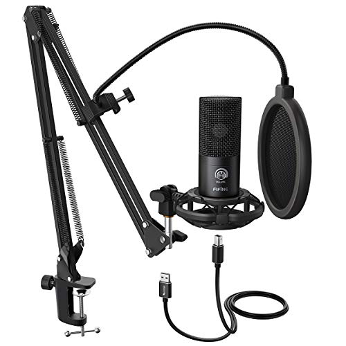 Fifine USB Condenser Microphone Kit with Boom Arm Stand