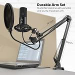 Fifine USB Condenser Microphone Kit with Boom Arm Stand