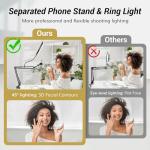 TONOR 10" Ring Light with Boom Arm & Phone Holder