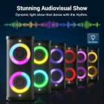 Bluetooth Karaoke Machine with Wireless Microphones & LED Lights