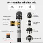 Wireless UHF Microphone System for Singing Karaoke DJ