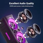 Bluetooth Karaoke Machine with Wireless Microphones & LED Lights
