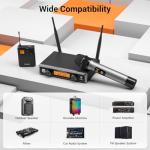Wireless UHF Microphone System for Singing Karaoke DJ