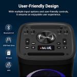 Bluetooth Karaoke Machine with Wireless Microphones & LED Lights