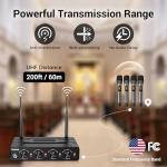 TONOR Wireless Microphones System - 4x10 Channels, 200FT UHF
