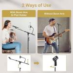 TONOR Microphone Stand with Tablet Holder and Phone Clamp