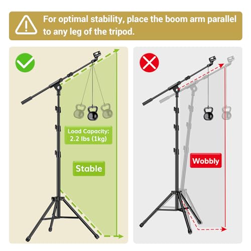 TONOR Microphone Stand with Tablet Holder and Phone Clamp